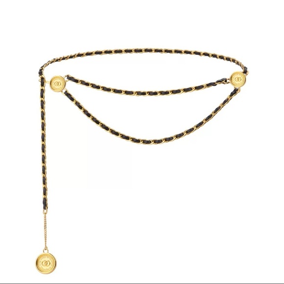 Gold & Black Chain Waist Belt Trendy
